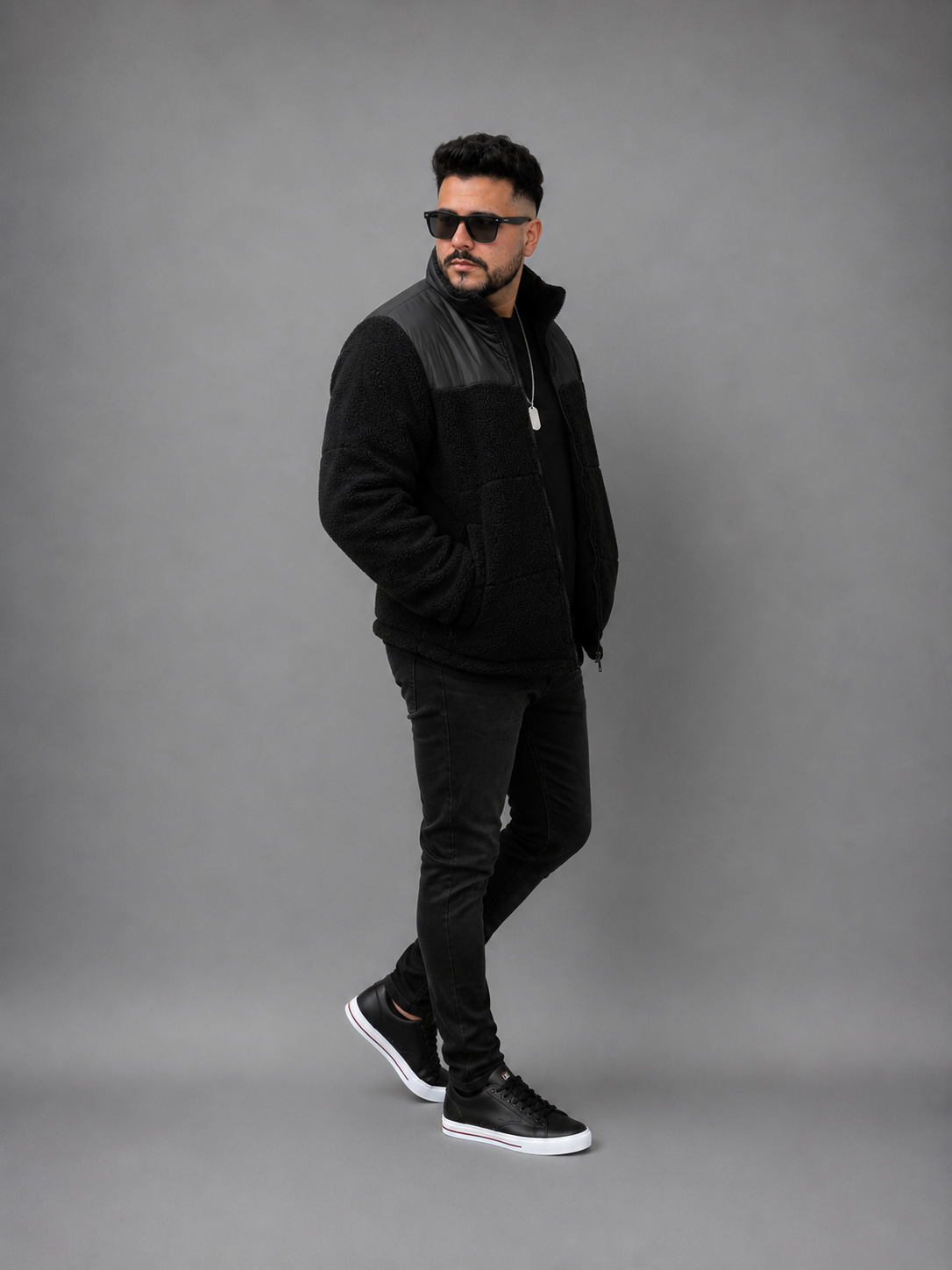 CHAQUETA TEDDY NEGRA - Imagen 4