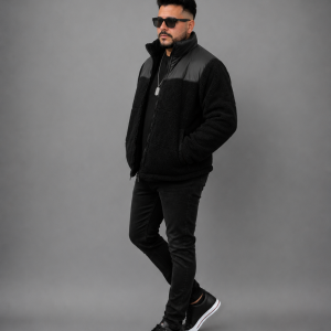 Alternative view of CHAQUETA TEDDY NEGRA